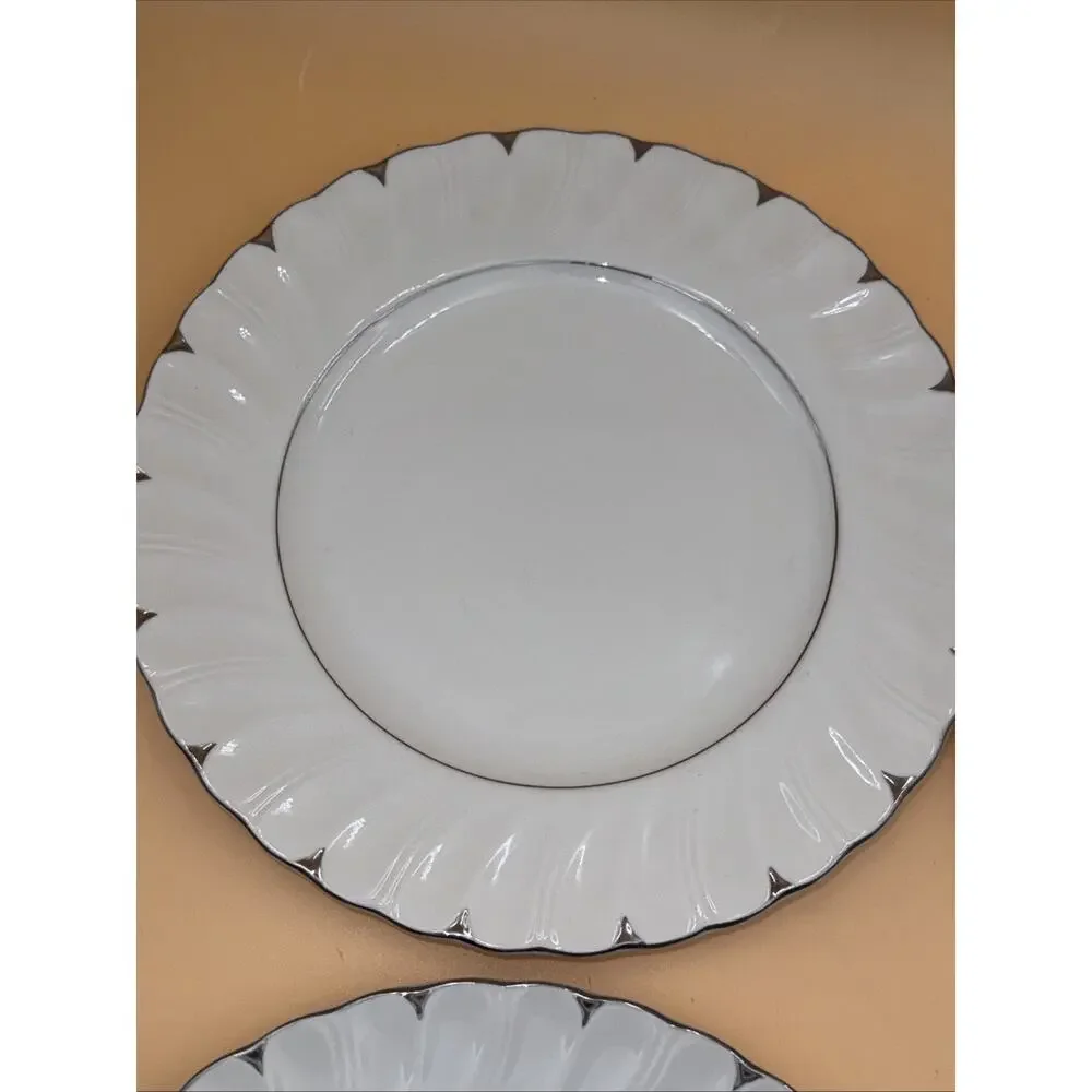 Set of 4-Vintage Salad Plates Harmony House Heirloom Fine China #3512, 10-1/2in